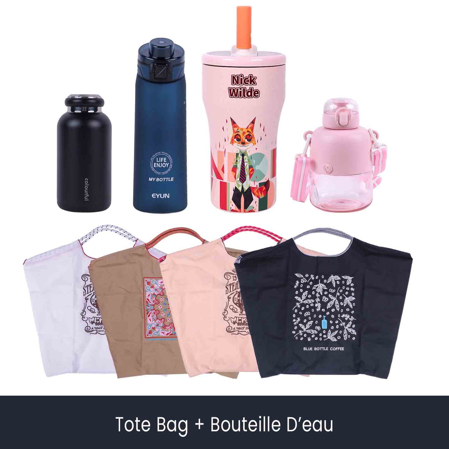 Bouteille & Thermos au Choix + Tote Bag | Promo -19.95 DT
