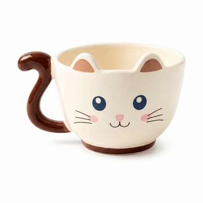 Mug Chat Kawaii – Céramique avec Anse Queue - Librairie Oxford City