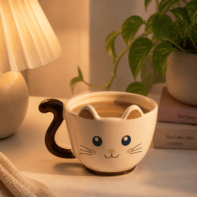 Mug Chat Kawaii – Céramique avec Anse Queue - Librairie Oxford City
