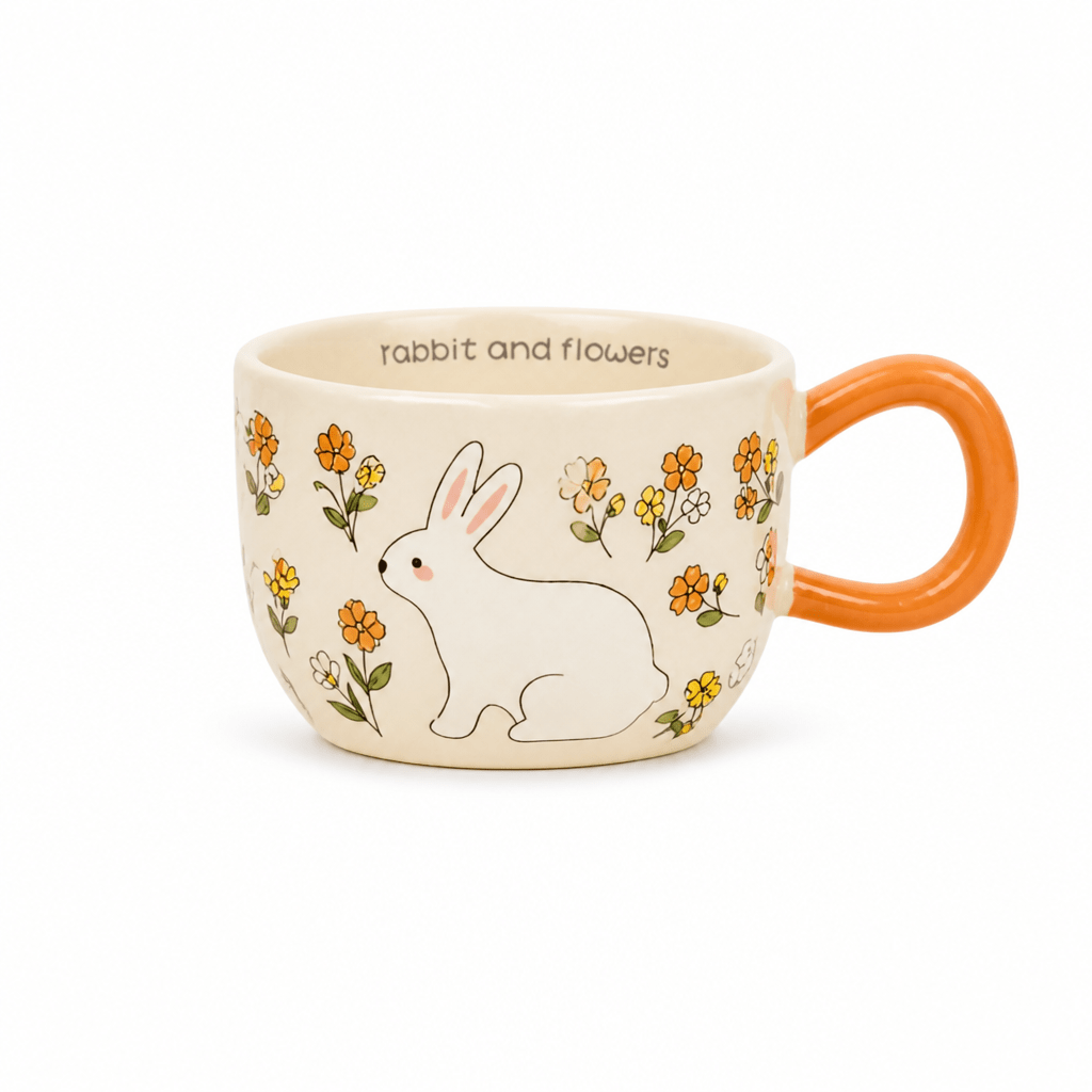 Mug Lapin & Fleurs – Céramique Illustrée - Librairie Oxford City