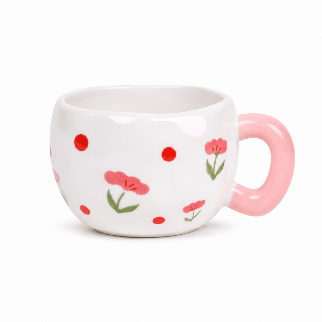 Mug en Céramique — Motif Floral Cerise - Librairie Oxford City