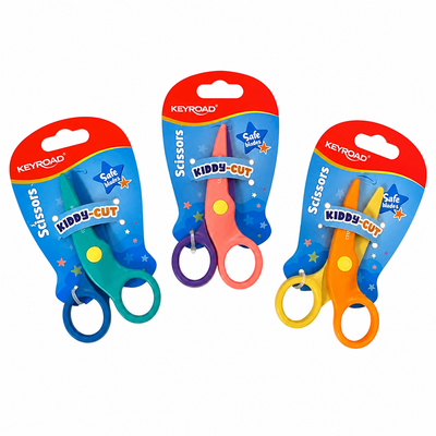 Keyroad – Ciseaux enfant 10,5 cm bout arrondi, couleurs assorties