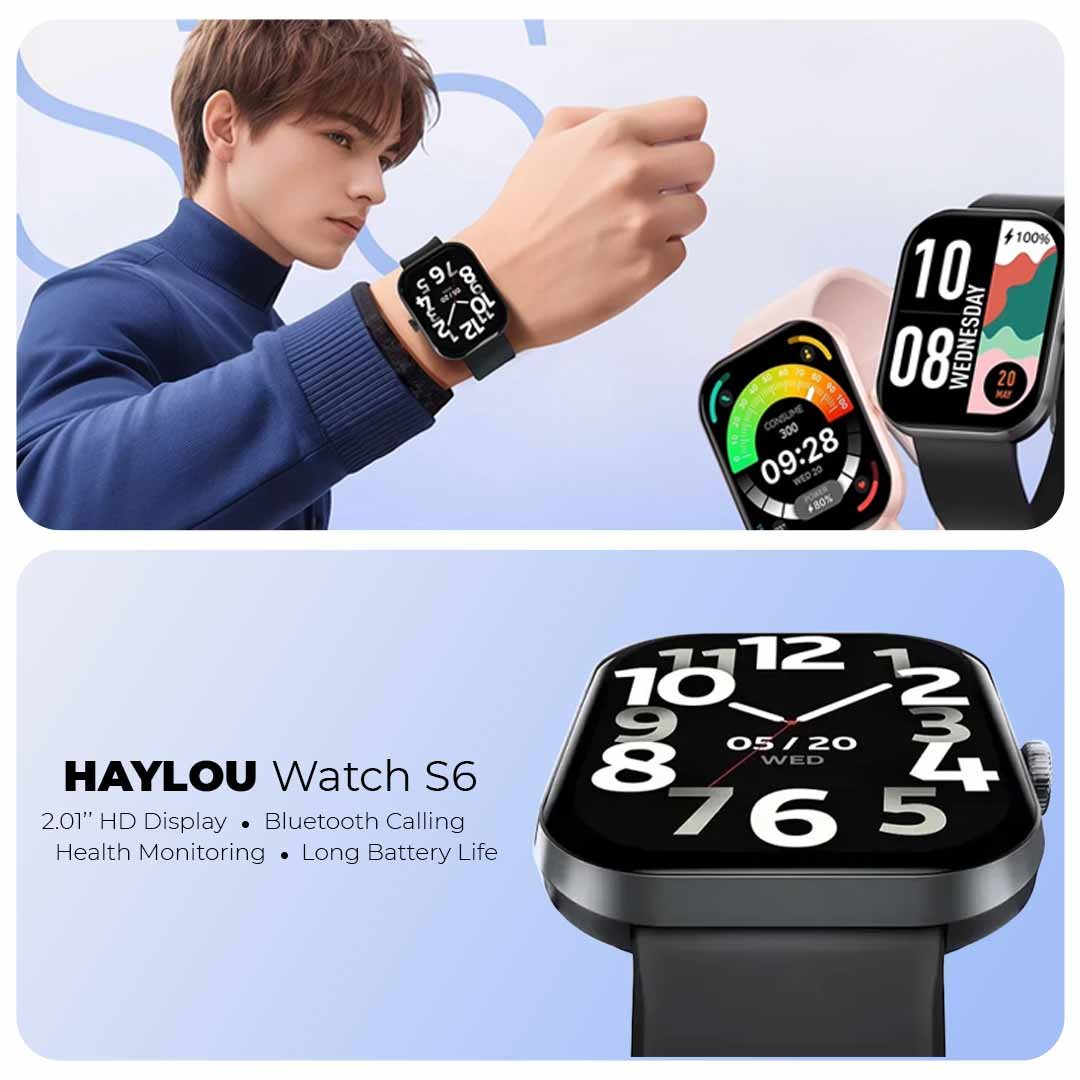 Haylou Watch S6 Black - Montre Connectée Écran 2.01" - Librairie Oxford City