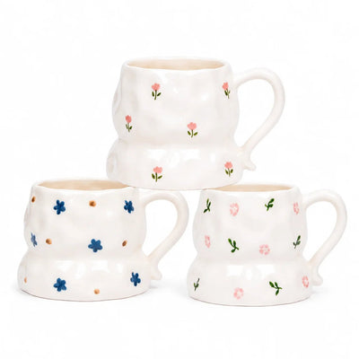 Mug en Céramique à Motif Floral — bleu, rose , rose & vert - Librairie Oxford City