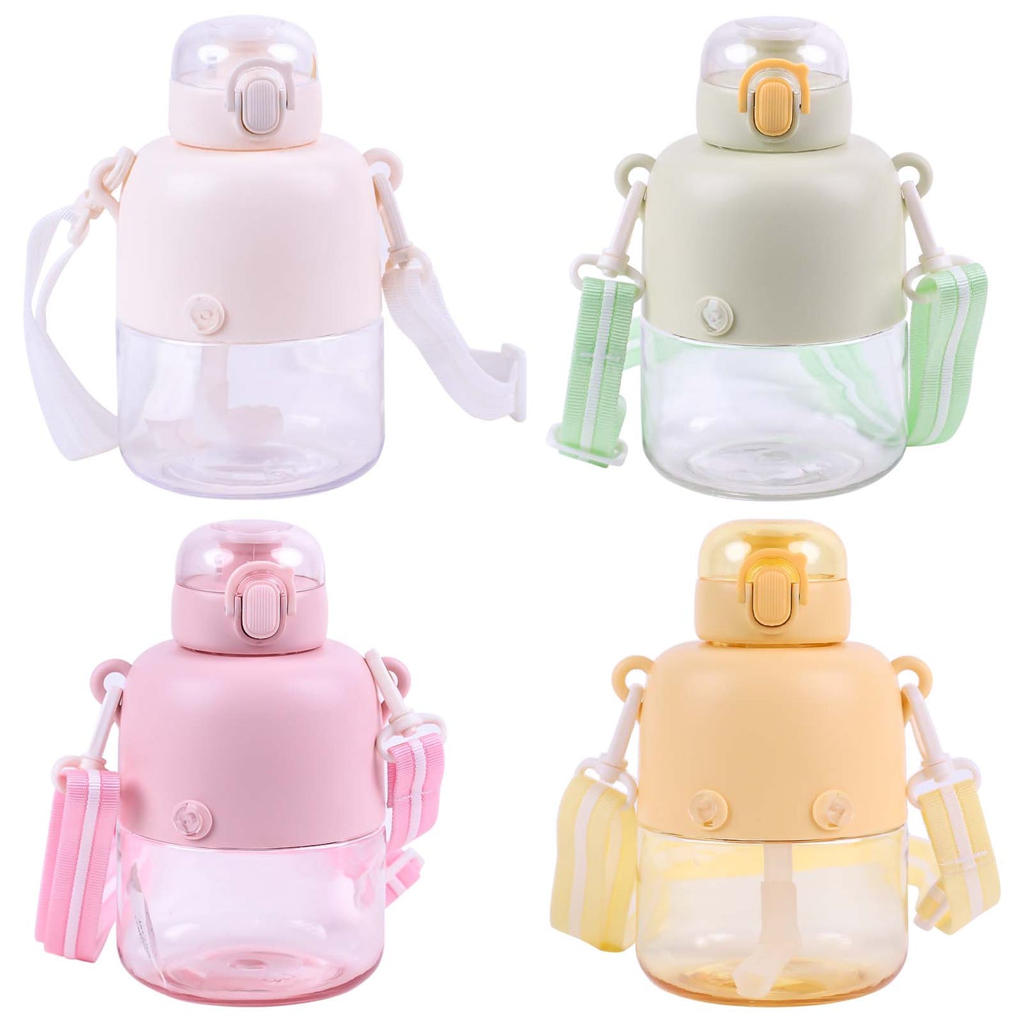Gourde Enfant Robot avec Charm 16cm - Paille & Bandoulière