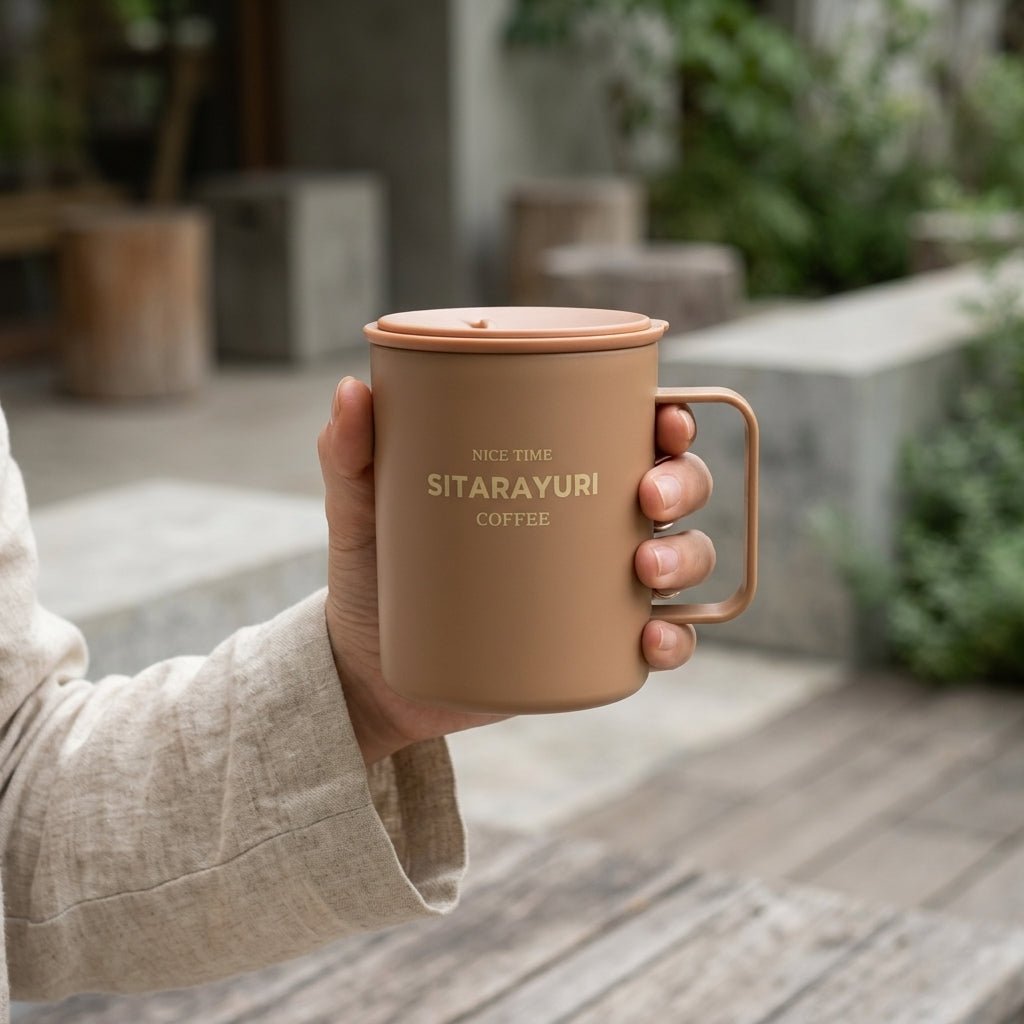 Mug Inox Sitarayuri Coffee – Tasse Isotherme avec Anse et Couvercle | Oxford City - Librairie Oxford City