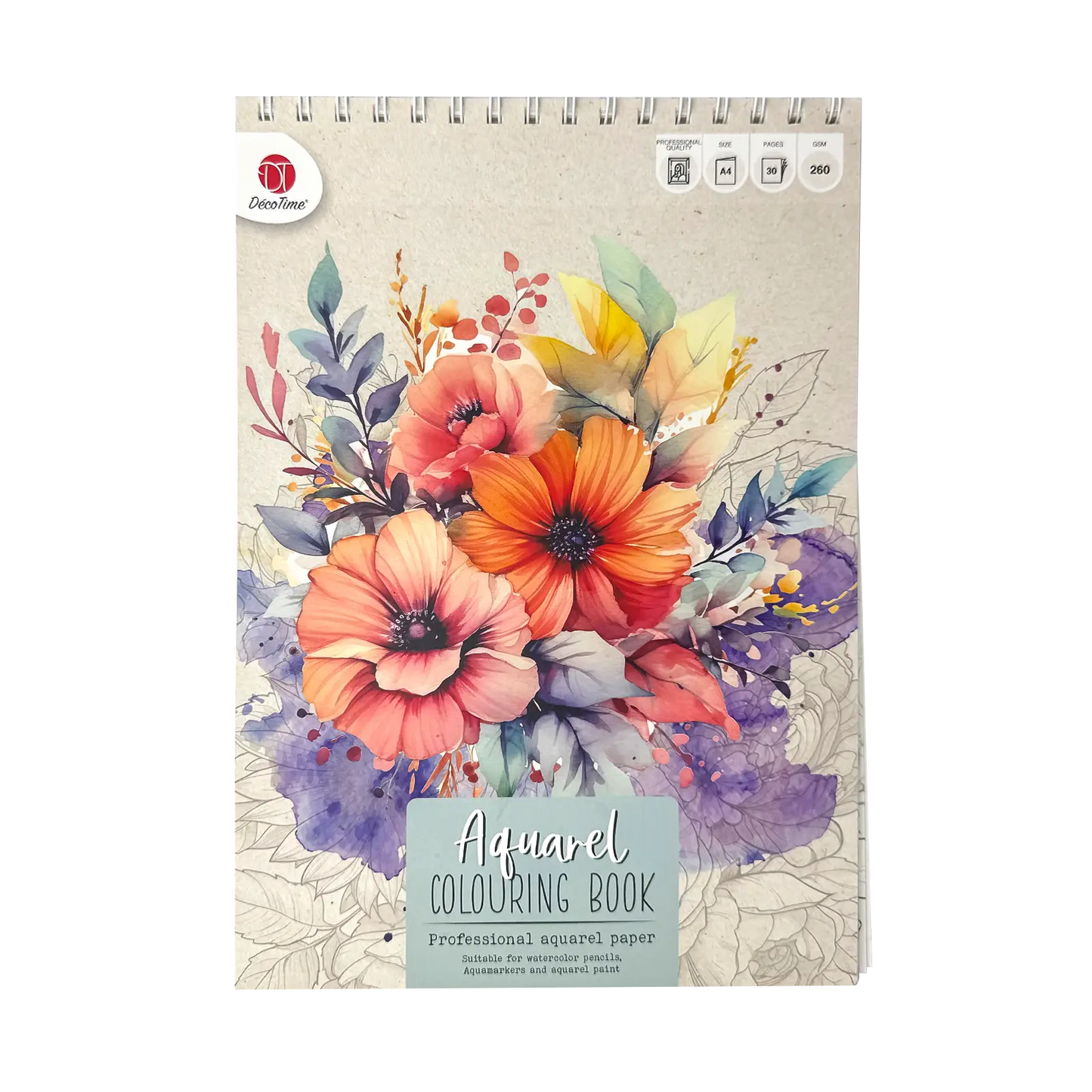 Bloc Aquarelle – DecoTime A4 (260 g/m²)