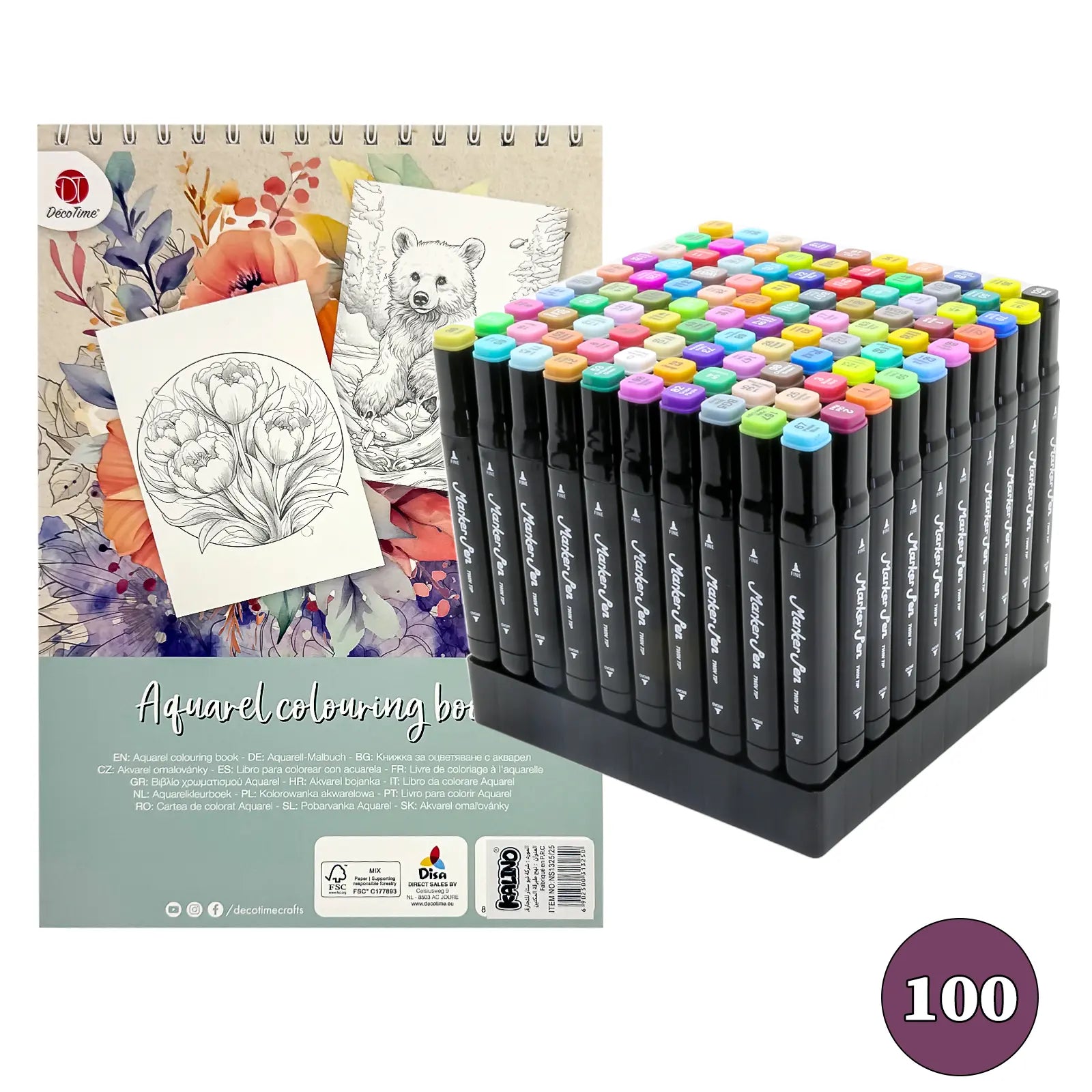 Pack Kalino + Livre de coloriage Aquarelle - Librairie Oxford City