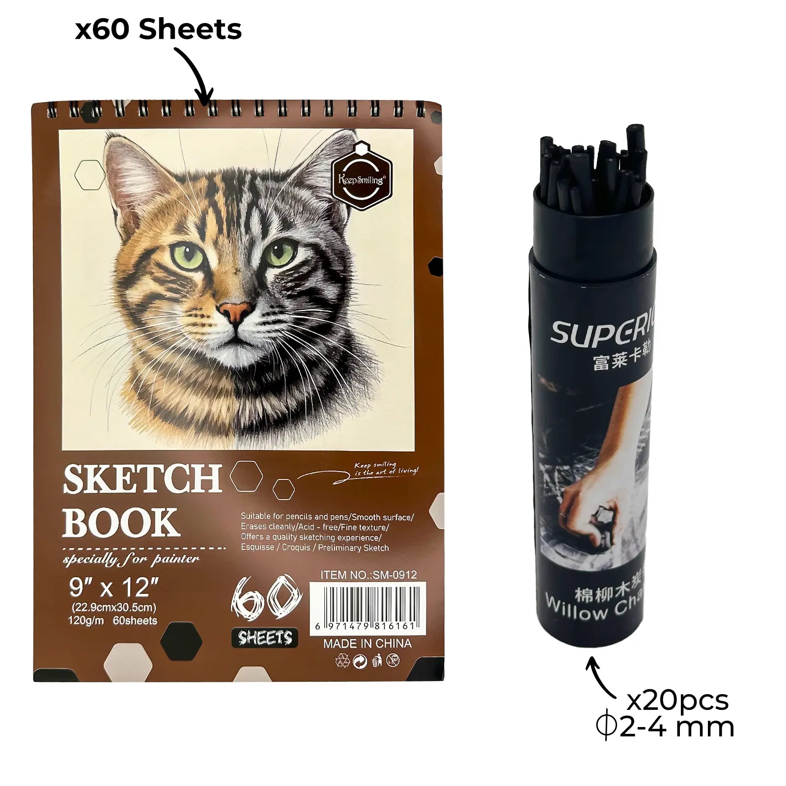 Pack Dessin & Illustration Complet – Sketch A3 + Fusain, Crayons & Pastels (4 Packs au choix) - Librairie Oxford City