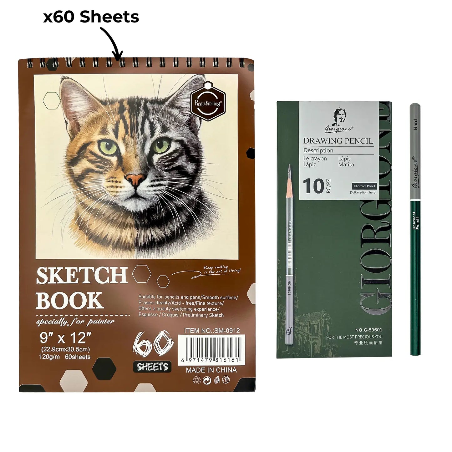 Pack Dessin & Illustration Complet – Sketch A3 + Fusain, Crayons & Pastels (4 Packs au choix) - Librairie Oxford City
