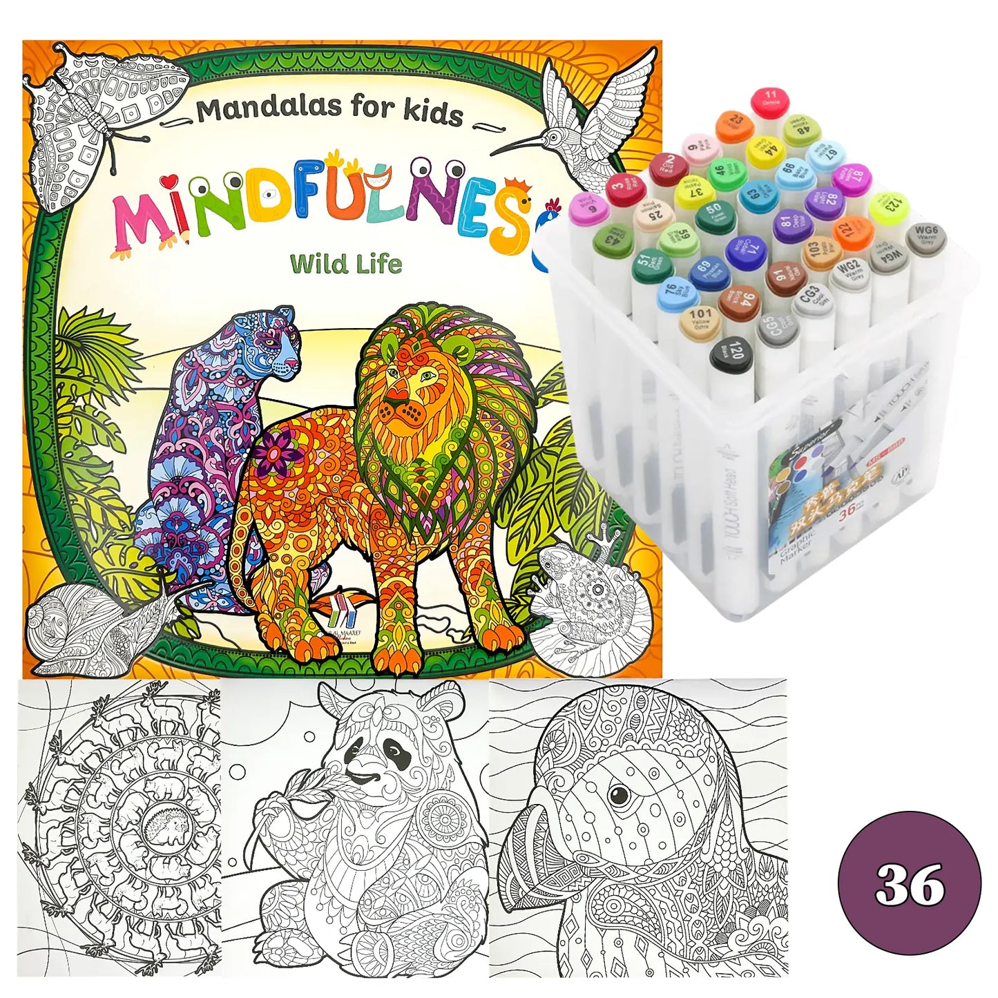 🧘‍♀️ Pack Mandalas + Crayons Graphic Marker — Mindfulness Kids - Librairie Oxford City