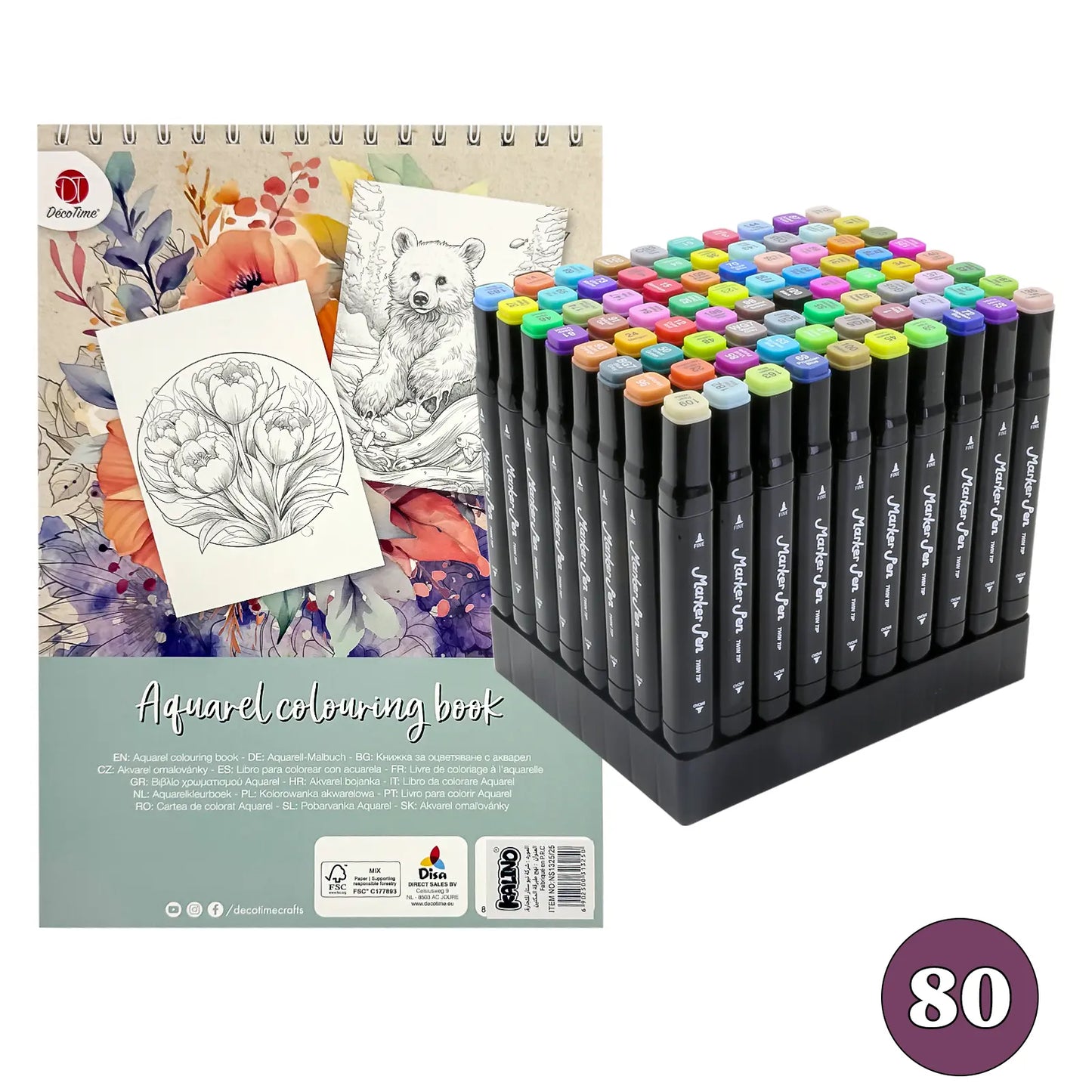 Pack Kalino + Livre de coloriage Aquarelle - Librairie Oxford City