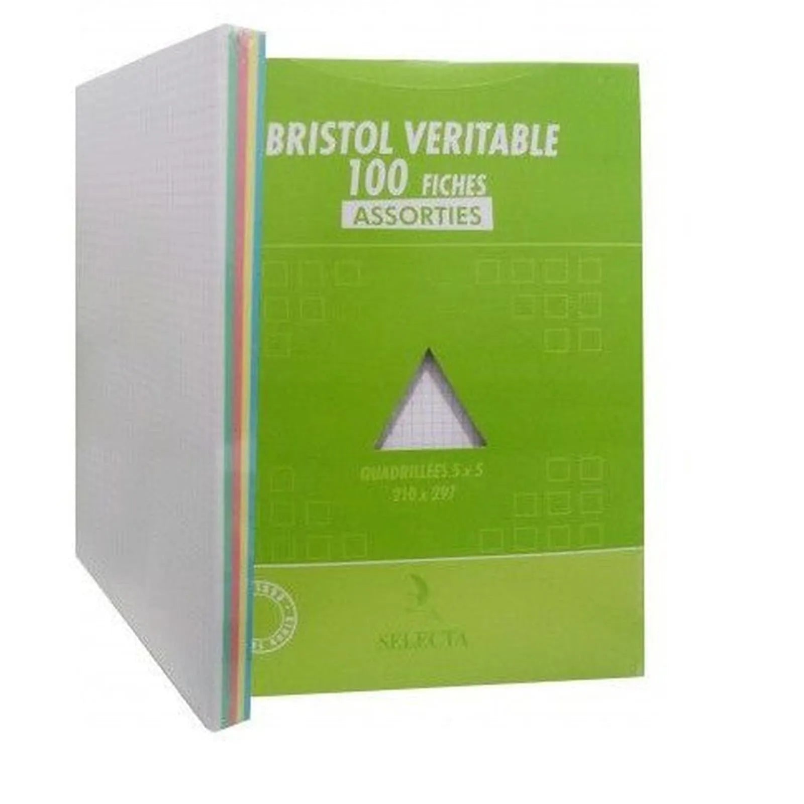 Paquet 100 Fiches Bristol GM Couleurs Assorties SELECTA - Librairie Oxford City