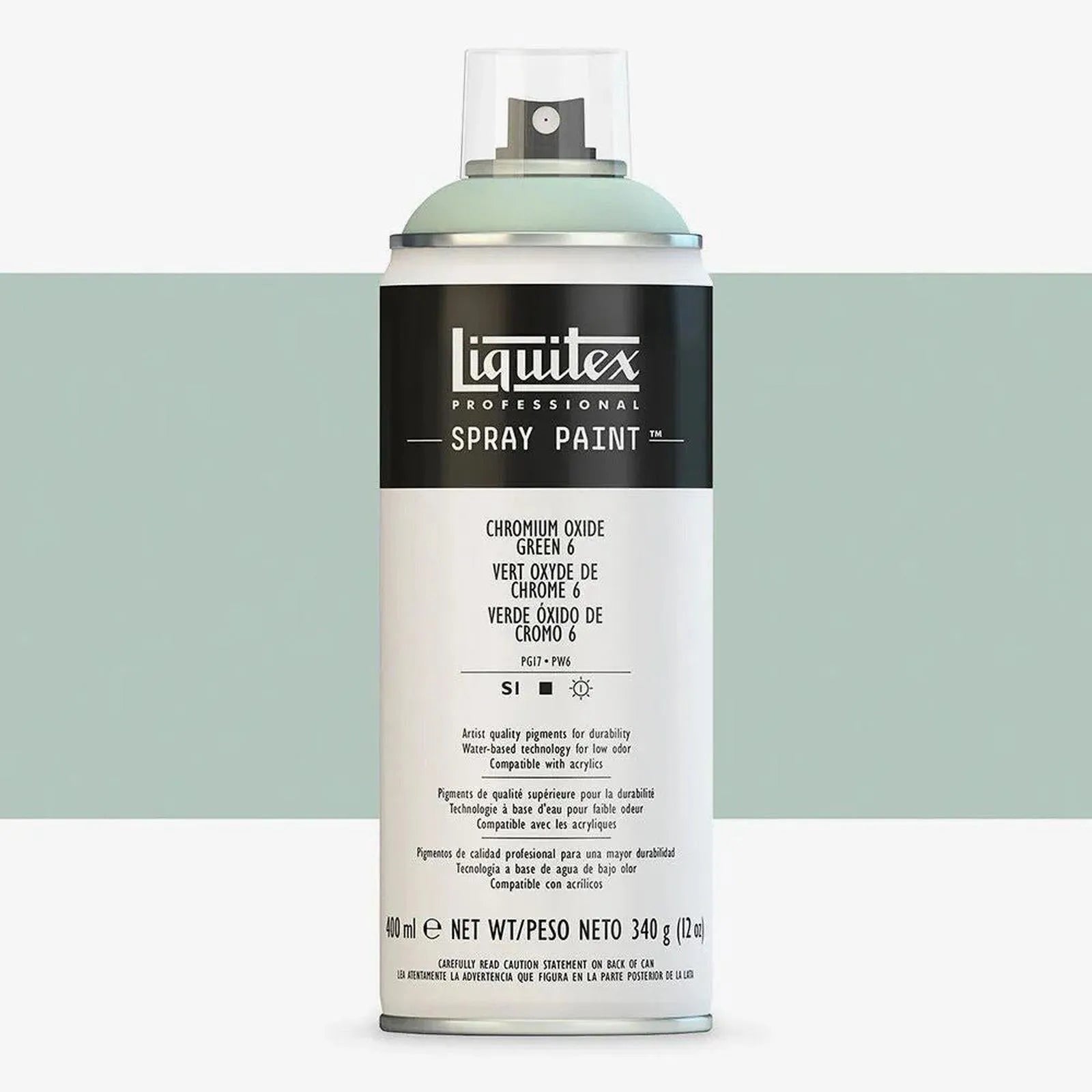 Peinture en aérosol professionnelle Liquitex 400 ml, vert oxyde de chrome 6 - Librairie Oxford City