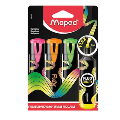 POCH 4 MARQ FLUO FLEX MAPED - Librairie Oxford City