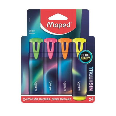 POCH 4 MARQ FLUO NIGHTFALL MAPED - Librairie Oxford City