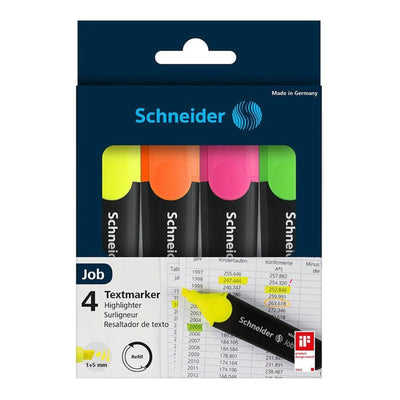 POCH 4 MARQ SURLIGNEURS FLUO JOB SCHNEIDER - Librairie Oxford City