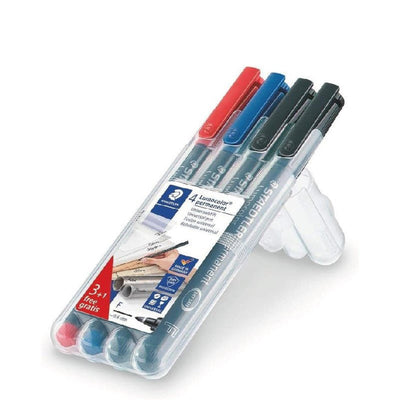 Poch de 4 stylo F Lumocolor permanent - Librairie Oxford City