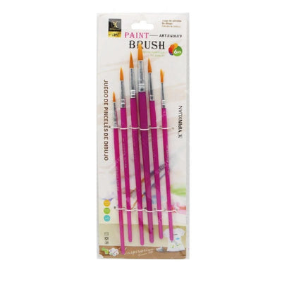 POCH. 6 PINCEAUX ROND REF 577 - 6A ROSE - Librairie Oxford City