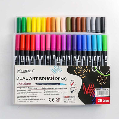 Pochette 36 Stylos pinceaux à double pointe-Beaux arts-Librairie Oxford City