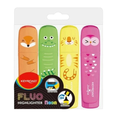 POCHETTE 4 MARQUEUR FLUO JUNGLE - Librairie Oxford City