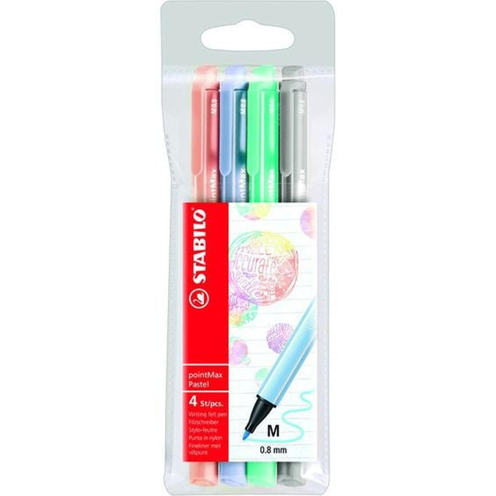 Pochette 4 STABILO pointMax - PASTEL - Librairie Oxford City