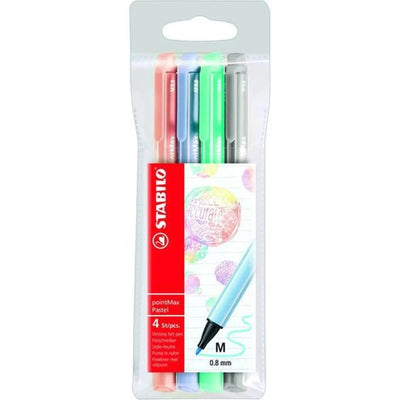 Pochette 4 STABILO pointMax - PASTEL - Librairie Oxford City