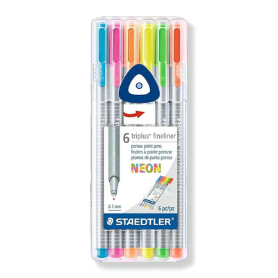 Pochette 6 Stylos triplus Fineliner - Couleur fluo - Librairie Oxford City