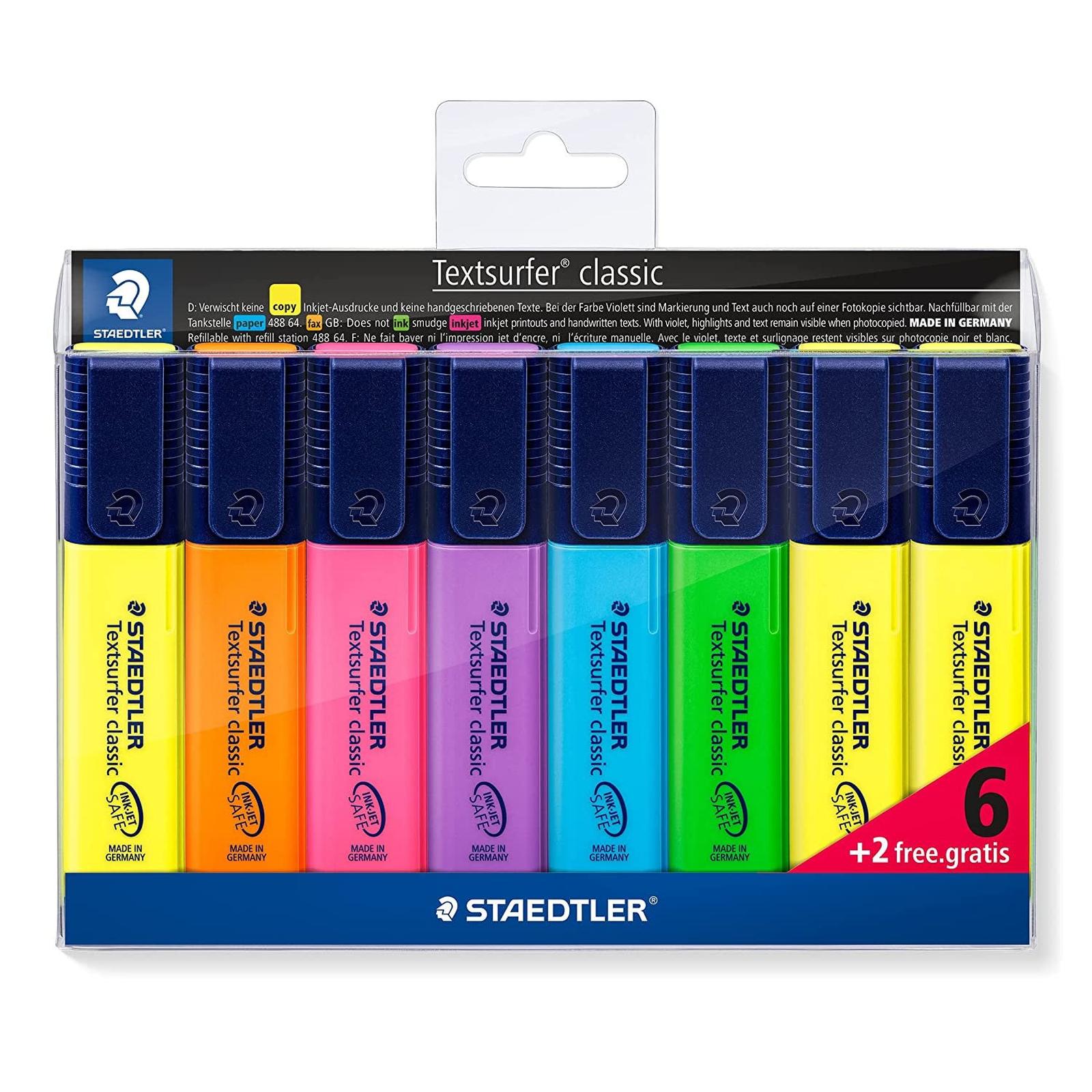 Pochette 8 Marqueurs Fluo(6+2 gratuit) 364 - P - Librairie Oxford City