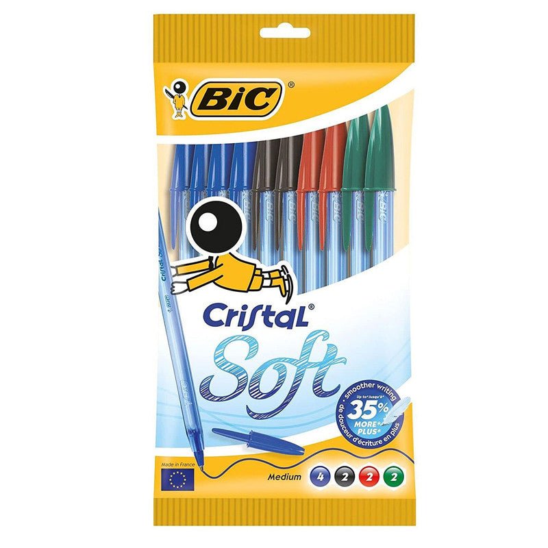 POCHETTE DE 10 STYLO CRISTAL SOFT COULEUR ASS - Librairie Oxford City