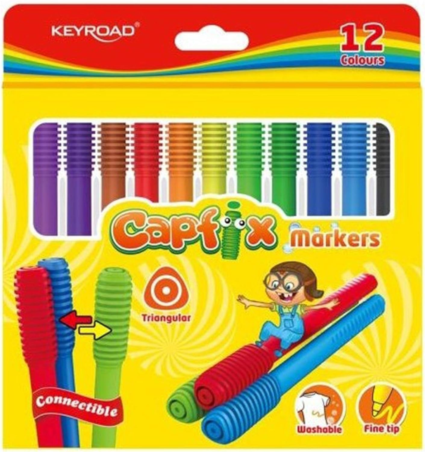 Pochette de 12 Feutres Capfix, Keyroad - Librairie Oxford City