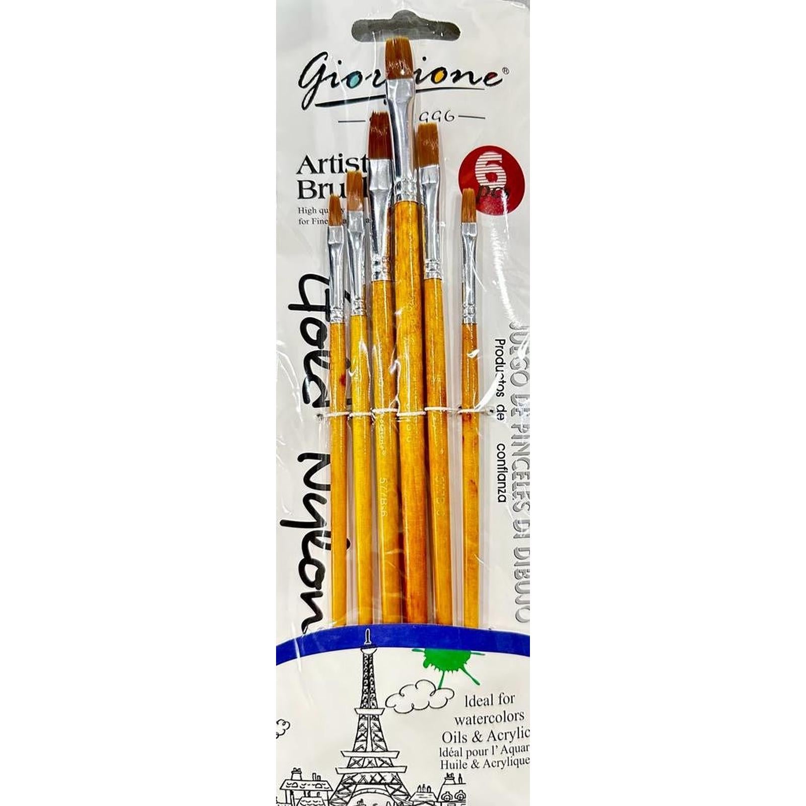 Pochette de 6 Pinceaux Rond G - 577 - 6B | Giorgione - Librairie Oxford City