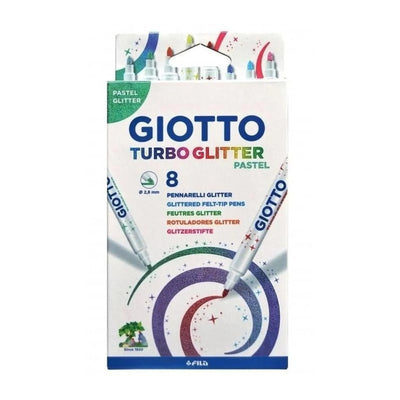 POCHETTE FEUTRE DE 8 TURBO GLITTER PASTEL GIOTTO - Librairie Oxford City
