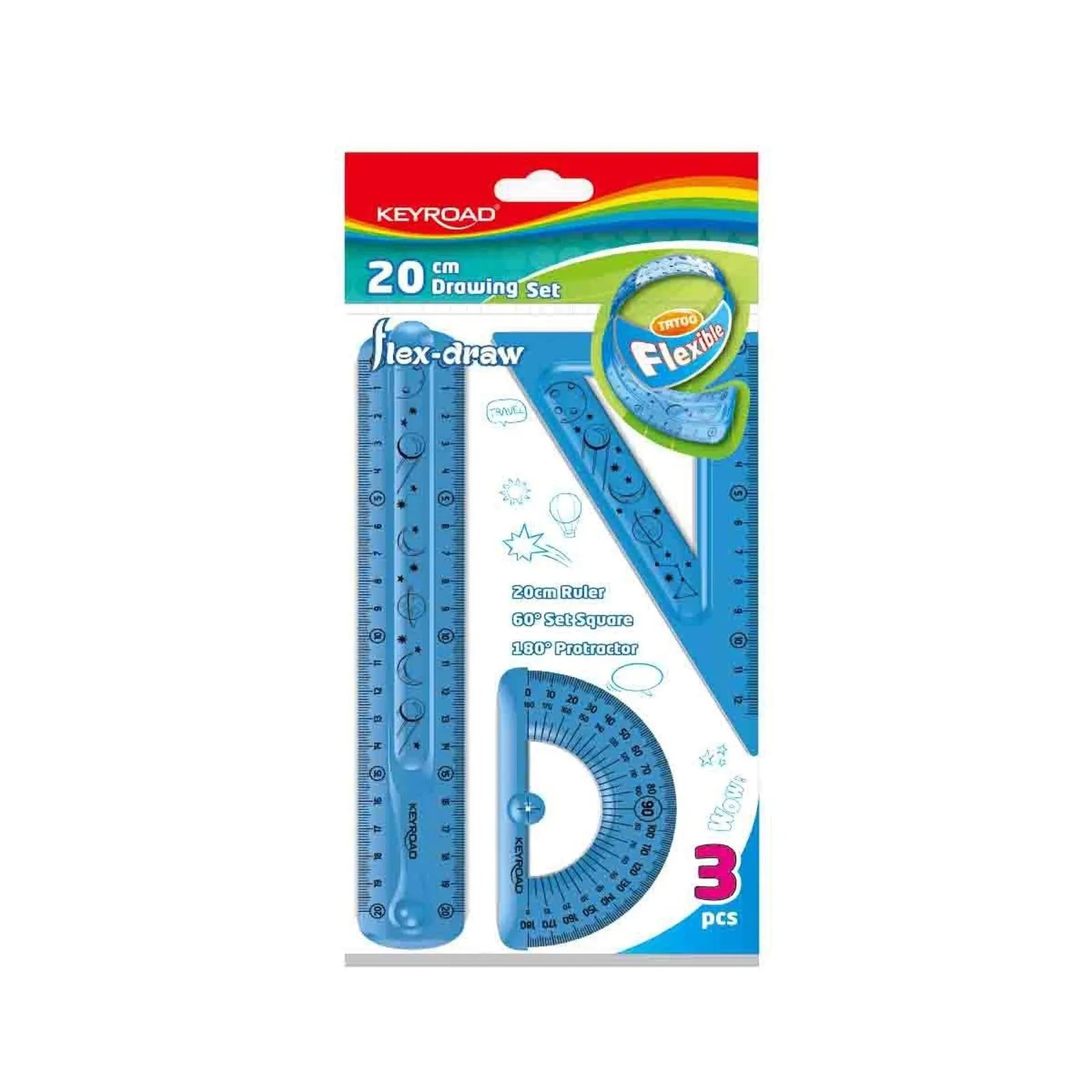 POCHETTE GEOMETRIQUE 20CM FLEX - DRAW - Librairie Oxford City