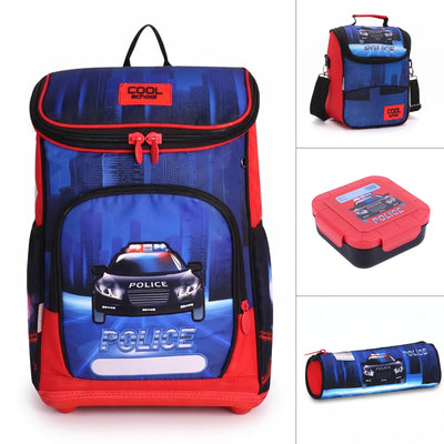 Pack 4 Pièces Cool School – Sac à Dos, Porte-Goûter, Trousse & Boîte à Repas - Librairie Oxford City