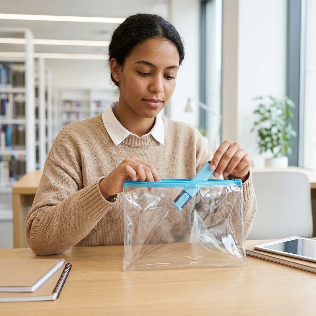 Pochette Zip Transparente A4 — 4 Coloris - Librairie Oxford City