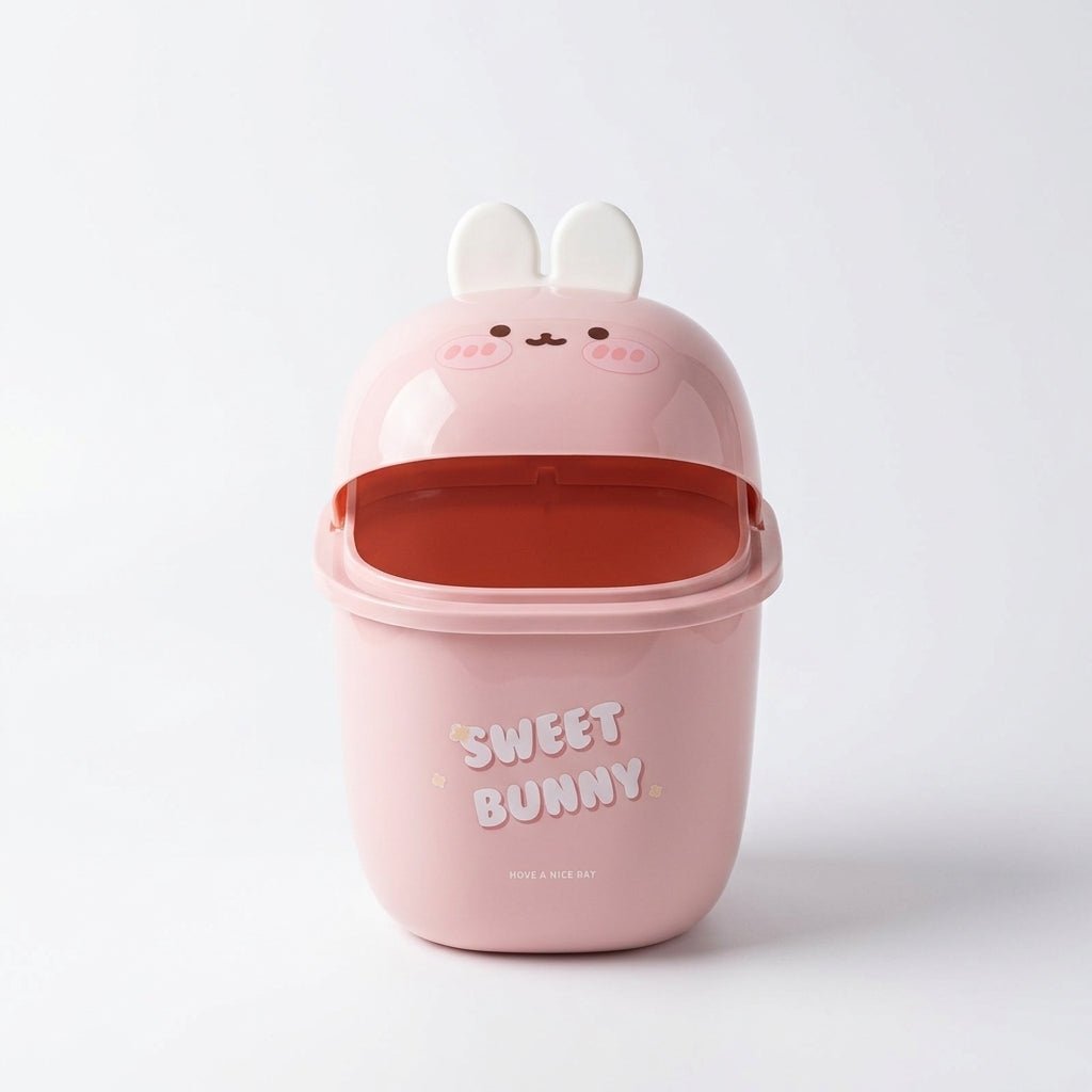 Mini Corbeille de Bureau Lapin Kawaii — Rose - Librairie Oxford City