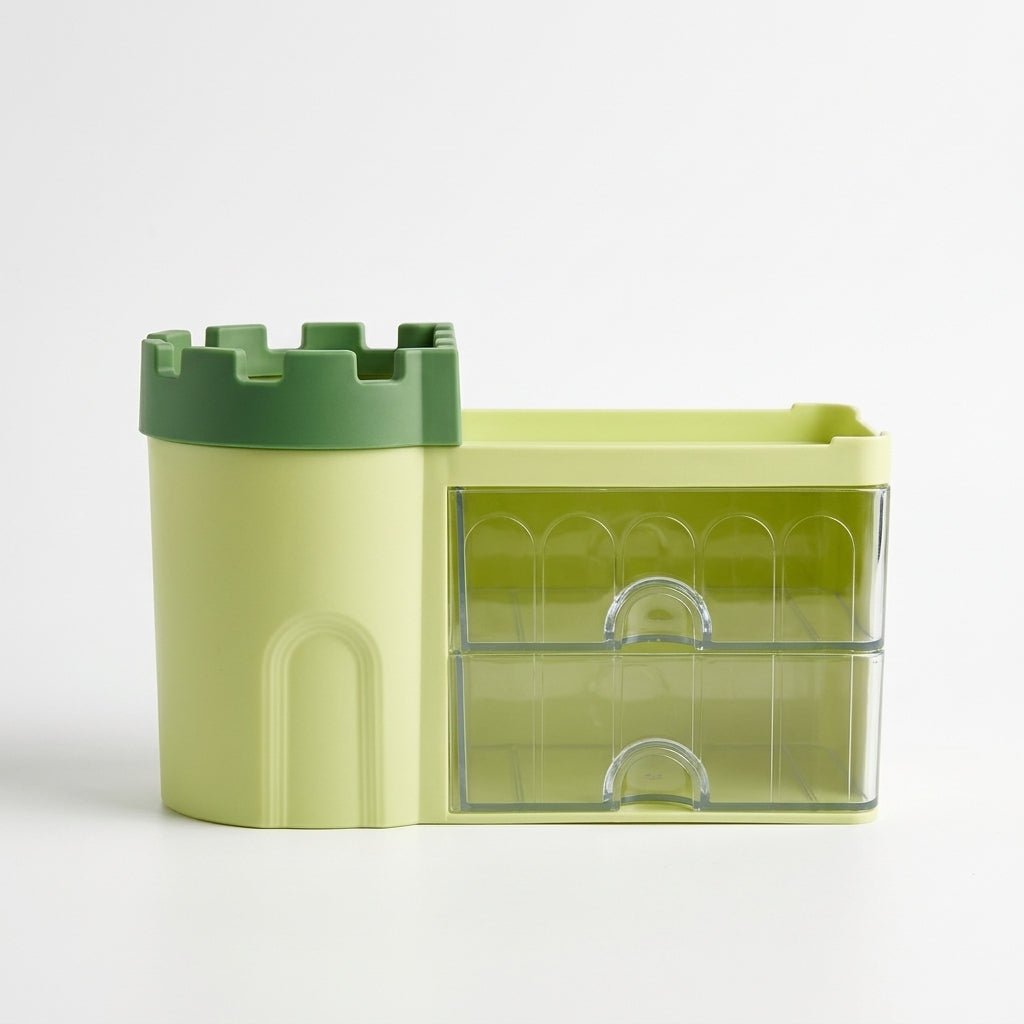 Organiseur de Bureau Château avec Tiroirs — Bleu / Rose / Vert / Violet - Librairie Oxford City