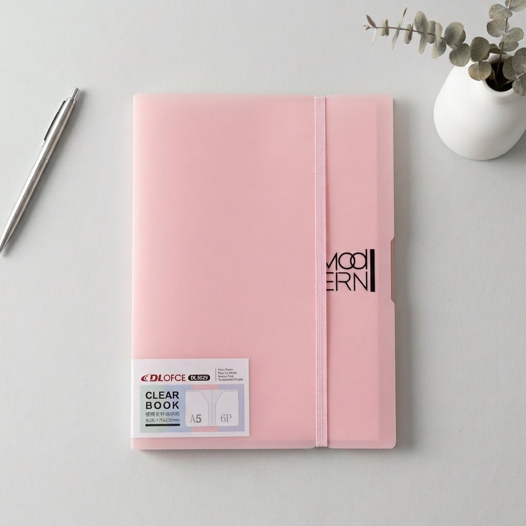 Chemise à Coin Clear Book A5 12 Positions — Vert / Rose / Violet - Librairie Oxford City