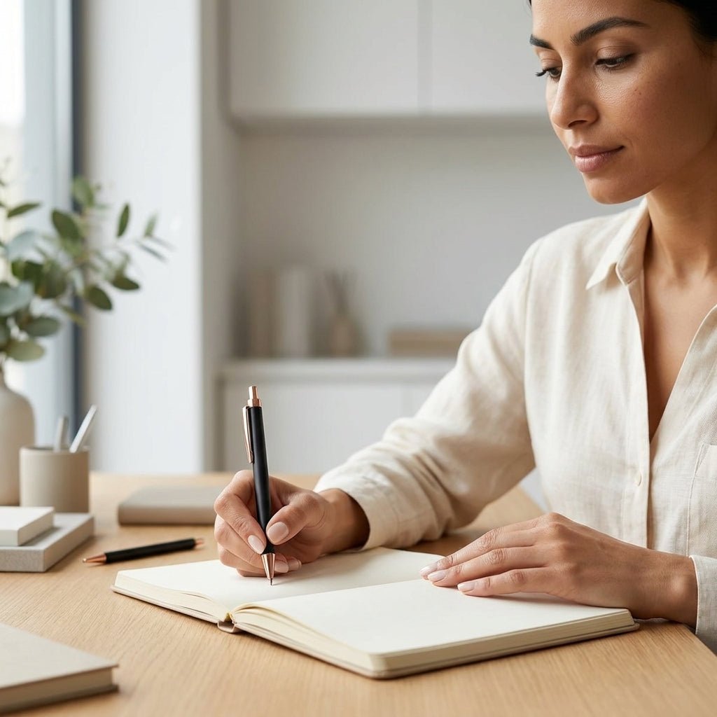 Pack Bureau Élégant Noir & Or Rose — 5 Pièces Premium - Librairie Oxford City