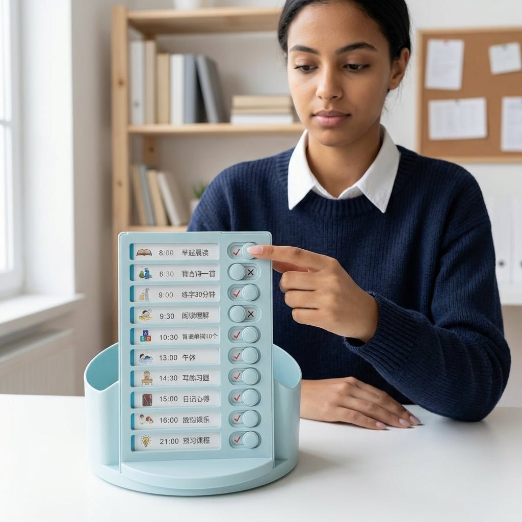 Organiseur de Bureau Rotatif avec Tableau de Tâches et Étiquettes — Bleu - Librairie Oxford City