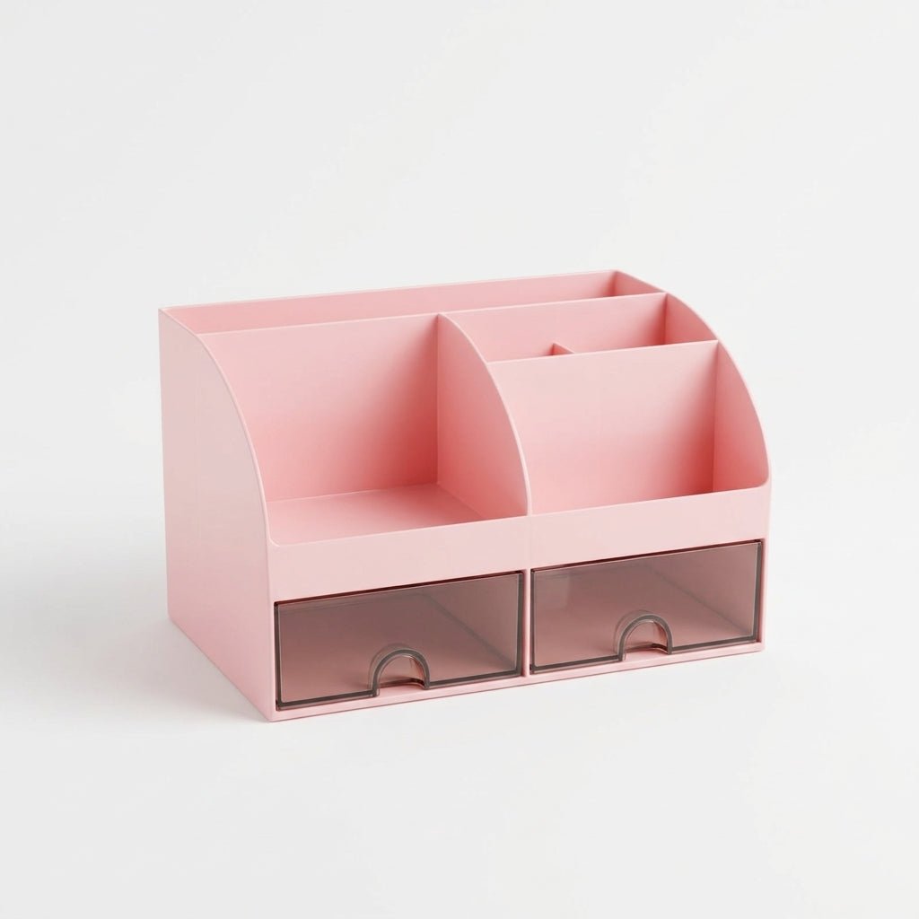 Organiseur de Bureau Multi - Compartiments avec Tiroirs — Rose / Bleu / Blanc - Librairie Oxford City