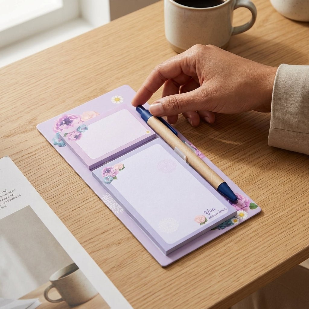 Bloc - Notes Aimanté avec Stylo (20x10cm) (6 modèles floraux) - Librairie Oxford City