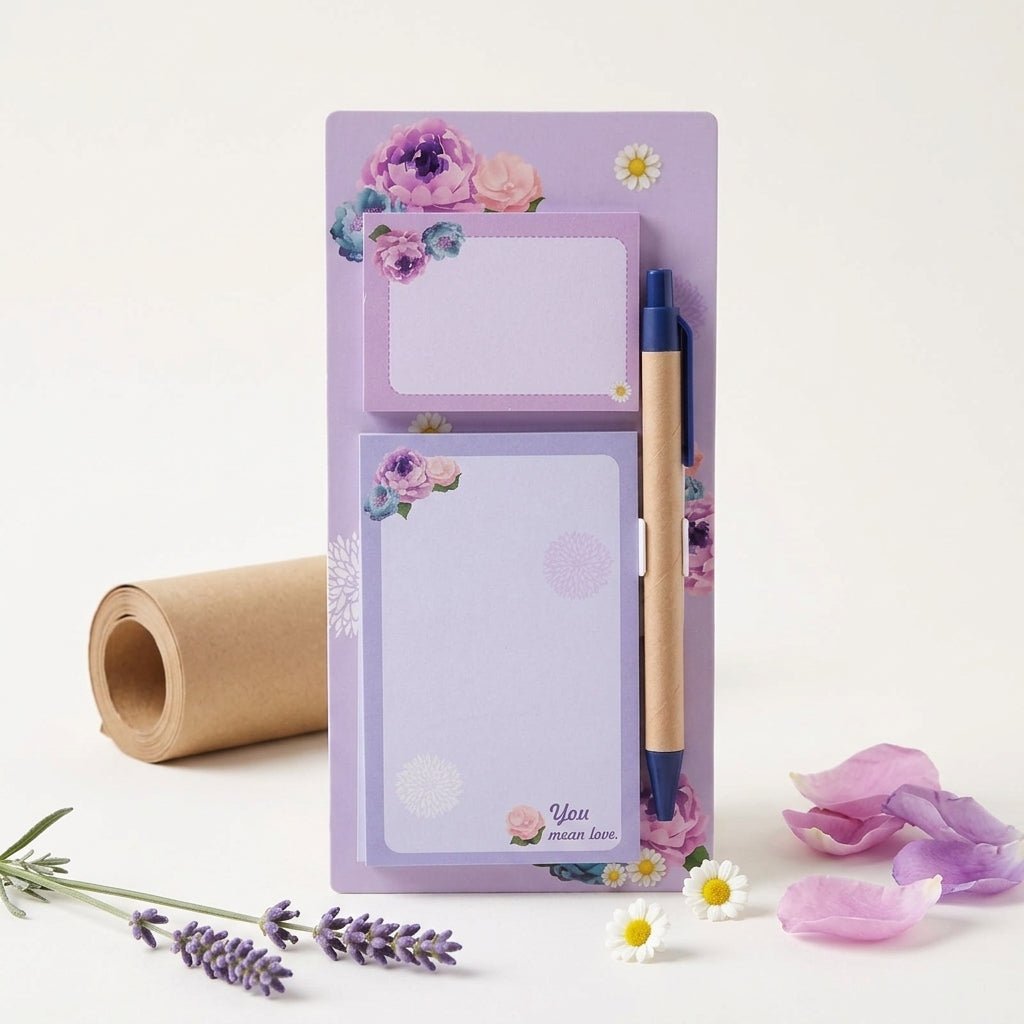 Bloc - Notes Aimanté avec Stylo (20x10cm) (6 modèles floraux) - Librairie Oxford City