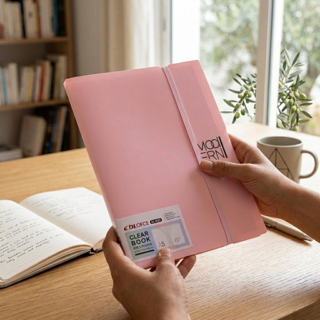 Chemise à Coin Clear Book A5 12 Positions — Vert / Rose / Violet - Librairie Oxford City