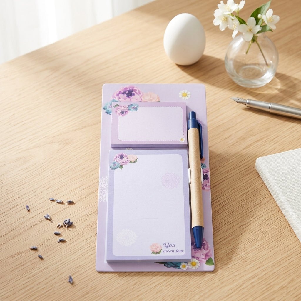 Bloc - Notes Aimanté avec Stylo (20x10cm) (6 modèles floraux) - Librairie Oxford City