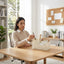 Organiseur de Bureau avec Pot Rotatif, Compartiments et Tiroirs — Beige / Bleu - Librairie Oxford City