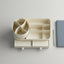 Organiseur de Bureau avec Pot Rotatif, Compartiments et Tiroirs — Beige / Bleu - Librairie Oxford City