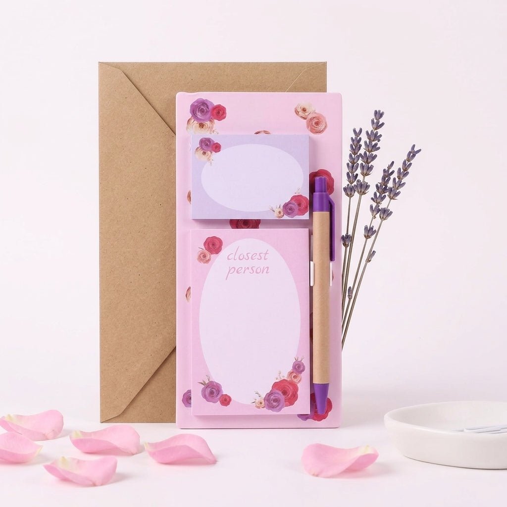 Bloc - Notes Aimanté avec Stylo (20x10cm) (6 modèles floraux) - Librairie Oxford City