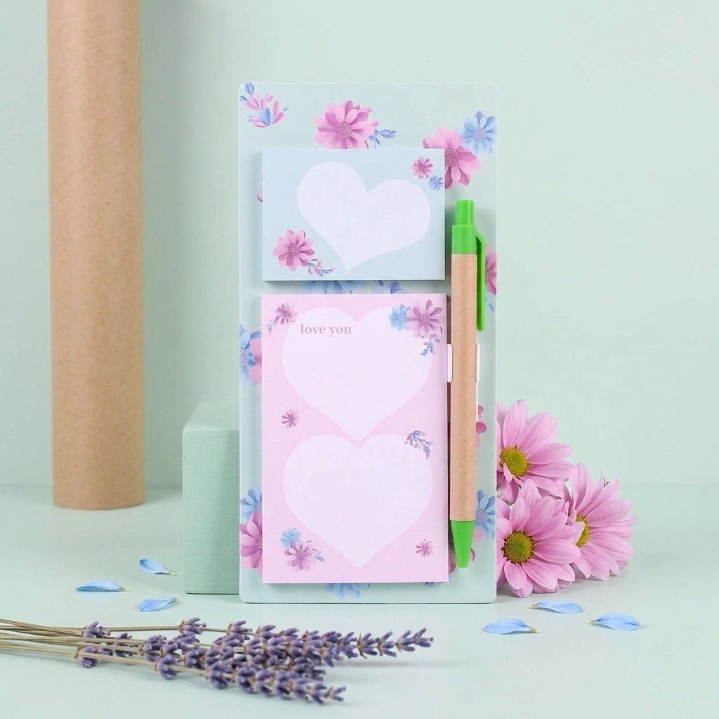 Bloc - Notes Aimanté avec Stylo (20x10cm) (6 modèles floraux) - Librairie Oxford City